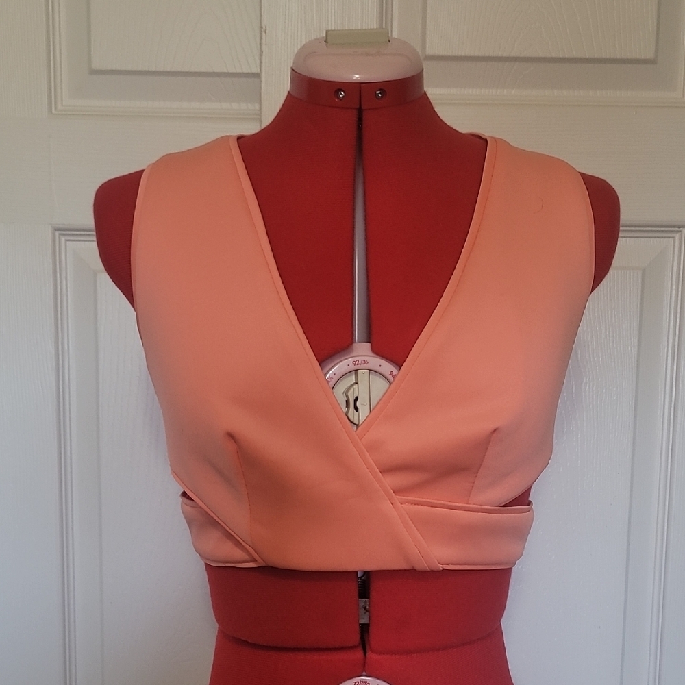 AKIRA Orange Crop Wrap Tank Top